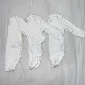 Pack of 3 white baby long sleeve bodysuits - Size 3-6 Months